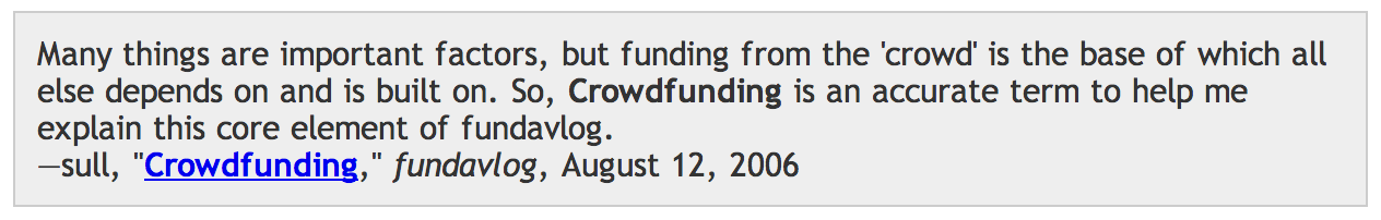 Le mot crowdfunding utilisé pour la première fois par Michael Sullivan